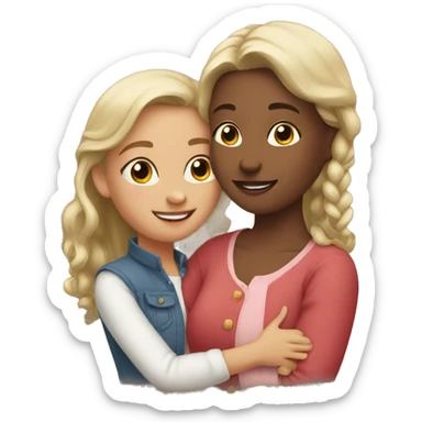 Niece and aunt hugging sticker