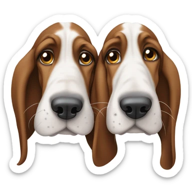 Basset hounds in love sticker