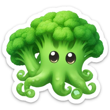 Kawaii broccoli octopus sticker