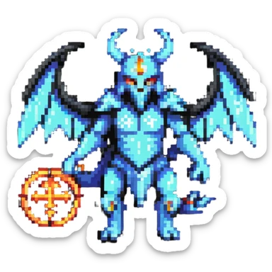 Legendary member badge with mythical creature and special power symbols sticker