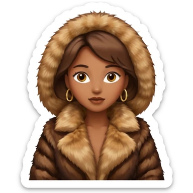 
fur coat woman sticker