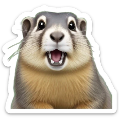 Marmotte sur une loutre sticker