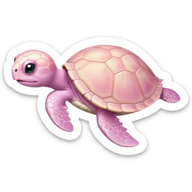 cute light pink baby turtle swimming with tiny flippers sticker