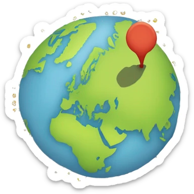 Un'emoji che mostra una mappa del mondo stilizzata, per rappresentare viaggi globali e scoperta. sticker