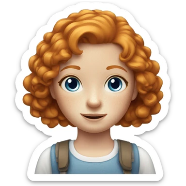 ginger girl with freckles and blue eyes sticker