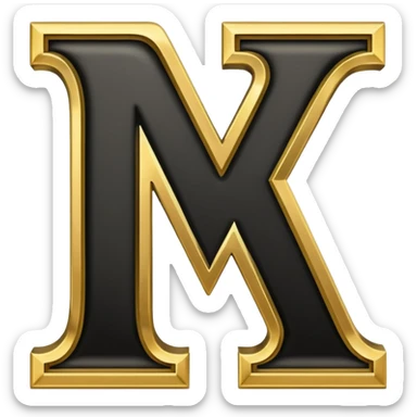 letter N in black and gold sticker