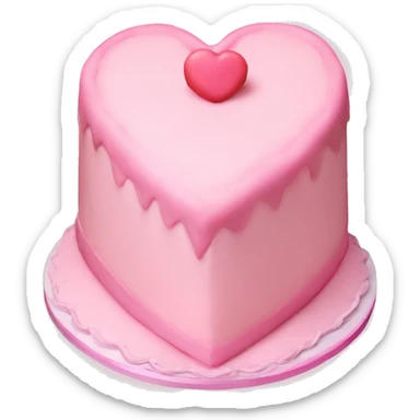 Light Pink heart shaped birthday cake sticker