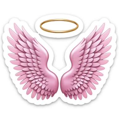 Tiny, mini, so smallest, soft pink, sparkly angel wings sticker