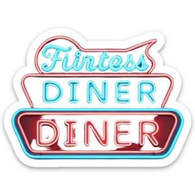 Nifty Fifties Diner marquee sign sticker