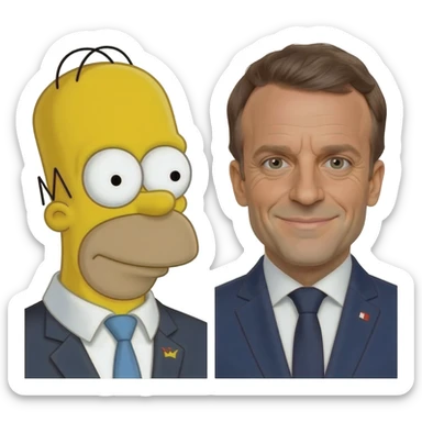 Homer simson et Macron sticker