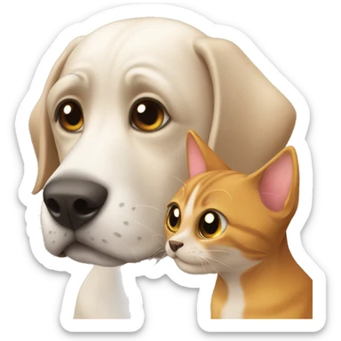 perro con un gato sticker