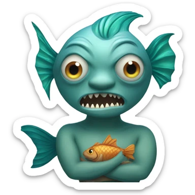 merpeople: ugly evil Underwater-dwelling beings with the upper body of a human and the lower body of a fish, known for their beautiful singing voices and protective nature. sticker
