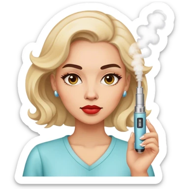 Woman whit a vape sticker