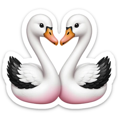 Dos cisnes pegando sus cabezas   sticker