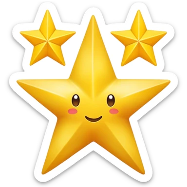 un amogi de una estrella con 6 picos amari sticker