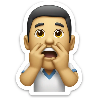 wiping mouth with hand and shouting with hand sticker