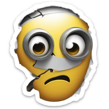 a robot that peeks in the cracks sticker