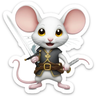 Mouse with sword sticker