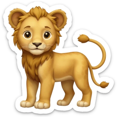 in lion family, only Kid boy., full body, single tail sticker
