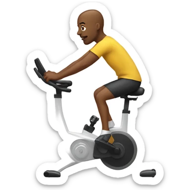 Someone being very stiff on a spin bike sticker