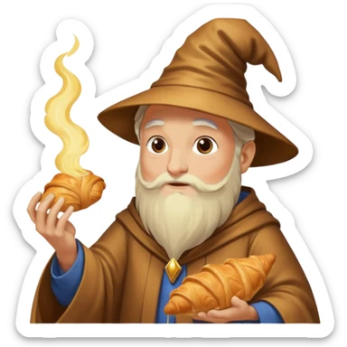 A wizard who conjures up a croissant sticker