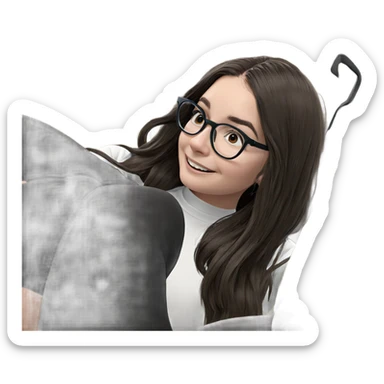 smiling girl with glasses sticker