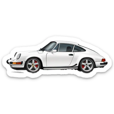 White Porsche 911 sticker