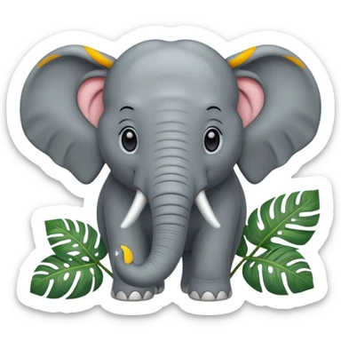 tropical elephant sticker