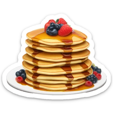 Stack of pancakes with fruit and syrup  sticker