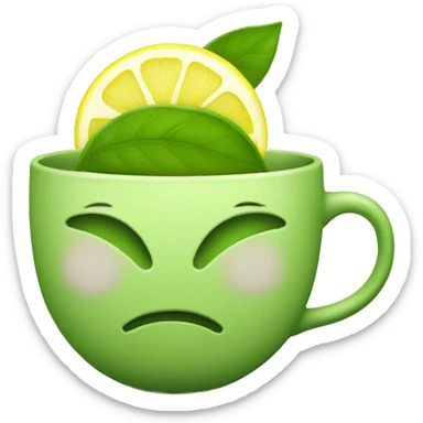 Green tea with lemon  sticker