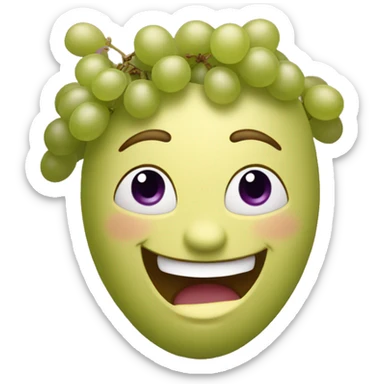 Each individual grape is a face that is smiling or laughing with another. sticker