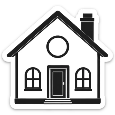 simple house  LINE-drawing Outline sticker