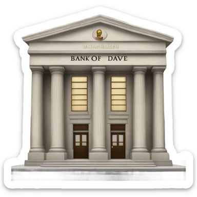 the bank with the inscription bank of Dave sticker