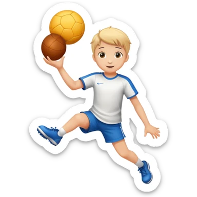 child catching a ball, cheerful and focused, with motion lines to show action sticker