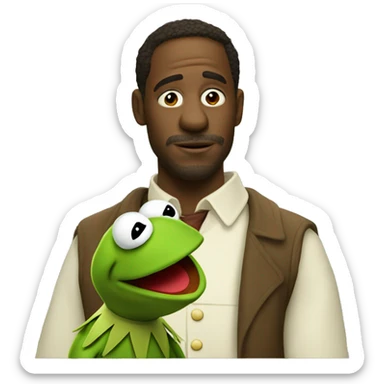 kermit looking at constantine sticker