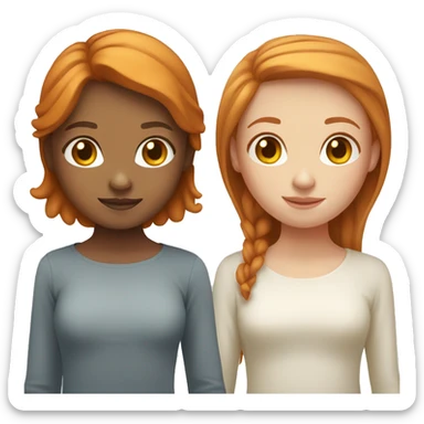 Ginger hair girl next to light Brown hair girl sticker