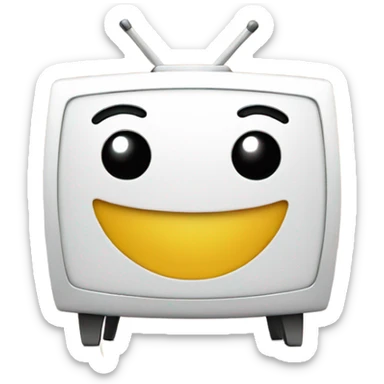 A tv with a happy face star inside sticker
