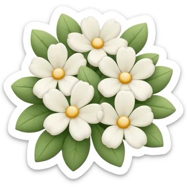 White flowers sticker