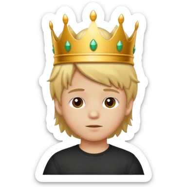 Niño con pelo mono y corona  sticker