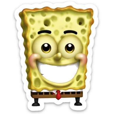 spongebob like an emoji very sharp, apple iOS style,  sticker