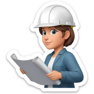 Ingeniero mujer casco blanco sticker