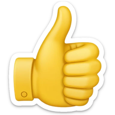 thumbs up's outline traced with an emoji thumbs up sticker