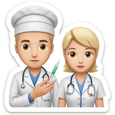 Doctor nurse injection sticker