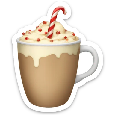 Christmas drink in a cup asthetic beige sticker