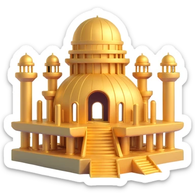 futuristic golden underwater base, full structure shown, domes, pillars, Anunnaki details sticker