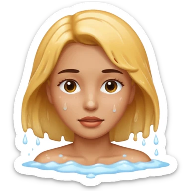 A women washing her face sticker