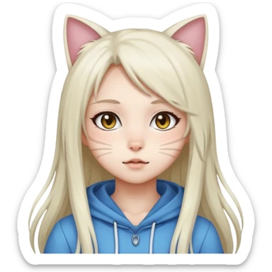 Аниме девушка, кошка девочка  sticker