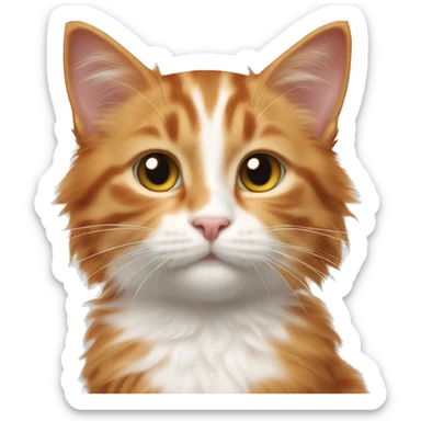 Ginger kitty with ginger and black white mainecoon cat sticker