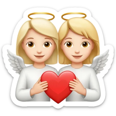 angels holding i love you sign sticker