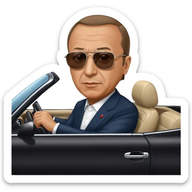 Recep Tayyip Erdoğan araba kullanıyor sticker